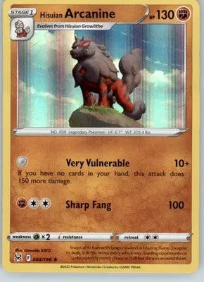 Hisuian Arcanine - SWSH11: Lost Origin - 084/196 - Holo LP - Pokémon Card Single