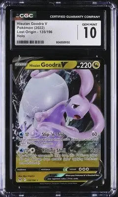 Hisuian Goodra V #135/196 CGC 10 2022 Pokemon Lost Origin - Pokémon Card Single