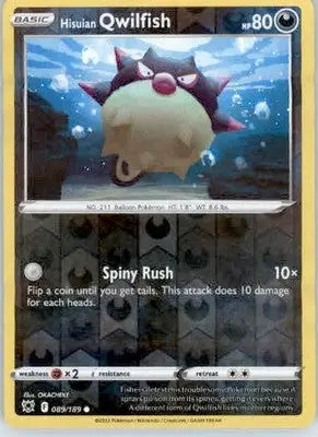 Hisuian Qwilfish (89) - SWSH10: Astral Radiance - 089/189 - Reverse Holo LP - Pokémon Card Single