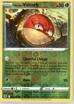 Hisuian Voltorb - SWSH10: Astral Radiance - Reverse Holo LP - #002/189 - Pokémon Card Single