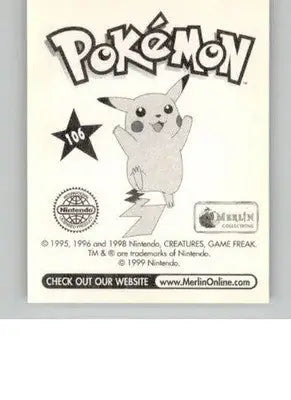 Hitmonlee - 1999 Merlin Pokemon Stickers - #106 - Non_sport - Pokémon Card Single