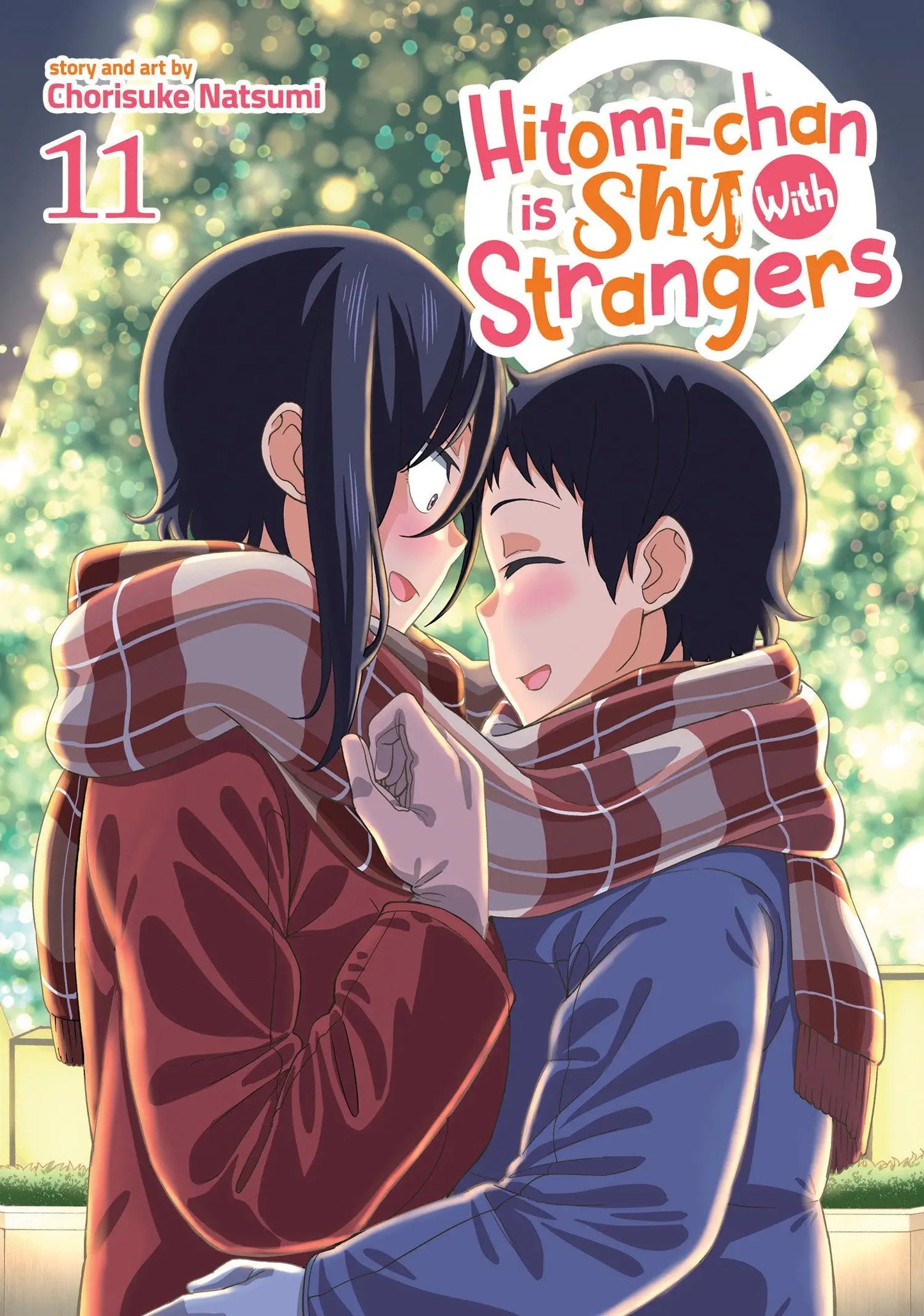 Manga Volume Cover Hitomi-Chan Is Shy With Strangers Volume 11 featuring two individuals with scarves