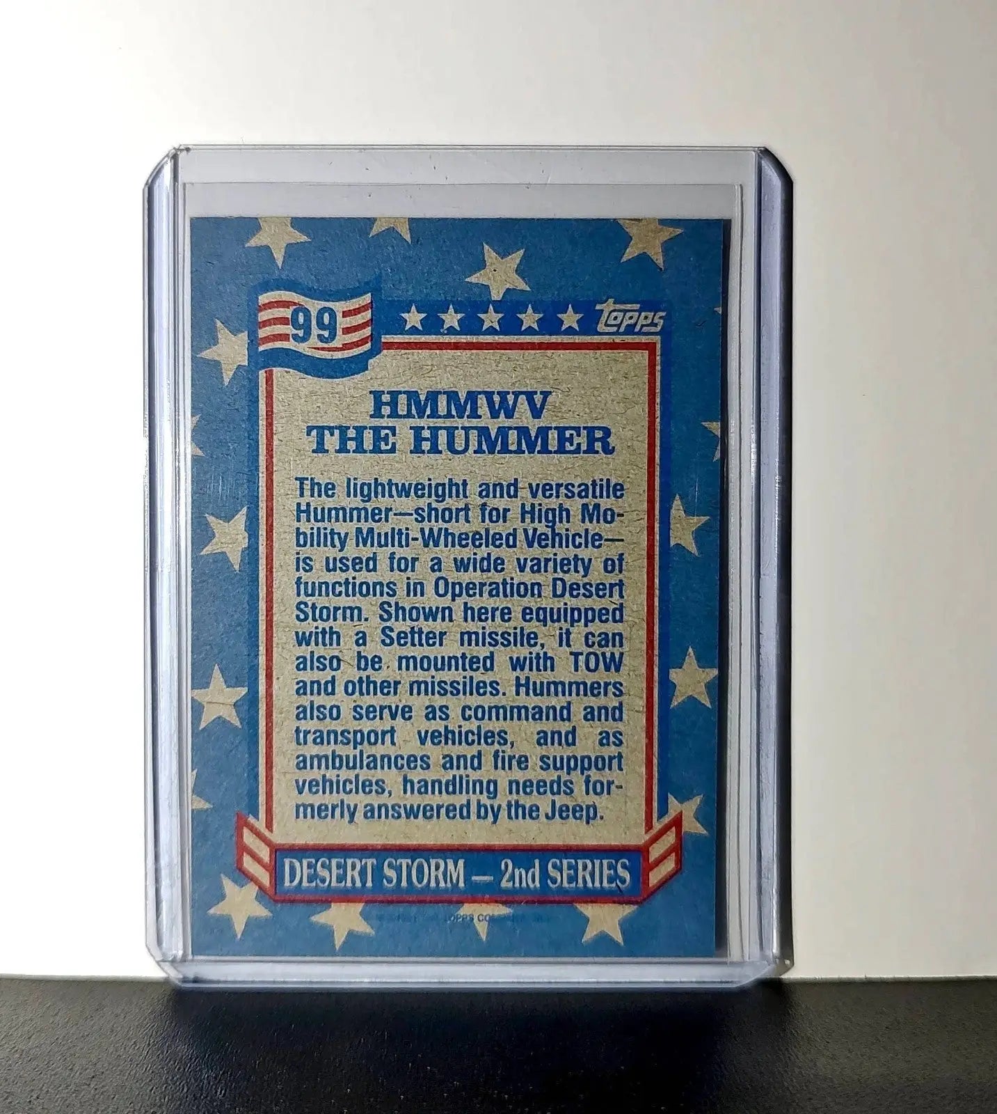 HMMWV – The Hummer 1991 Topps Desert Storm #99 Card