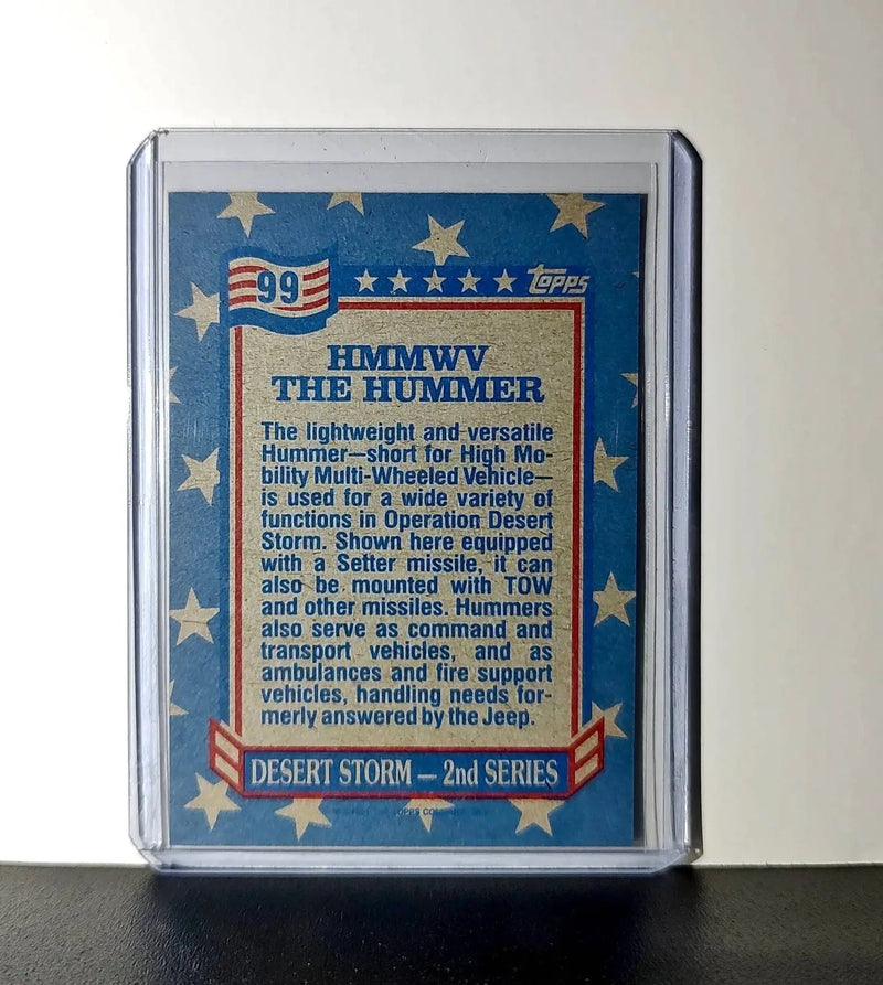 HMMWV – The Hummer 1991 Topps Desert Storm #99 Card