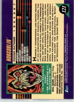 Hobgoblin - 1992 Impel Marvel Universe - NM - #121 - Marvel Card Single