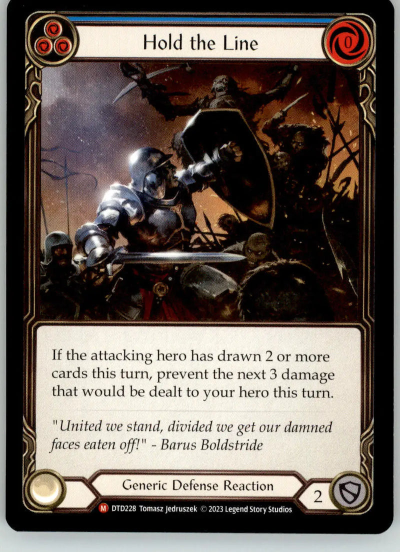 Hold the Line - Dusk till Dawn - DTD228 - NM Flesh and Blood - TCG Card Single
