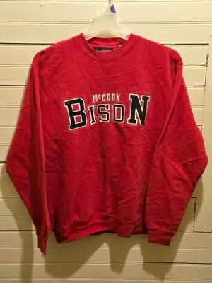 Holloway Sweatshirt Mens M McCook Bison Crewneck Pullover Red Collegiate - Apparel