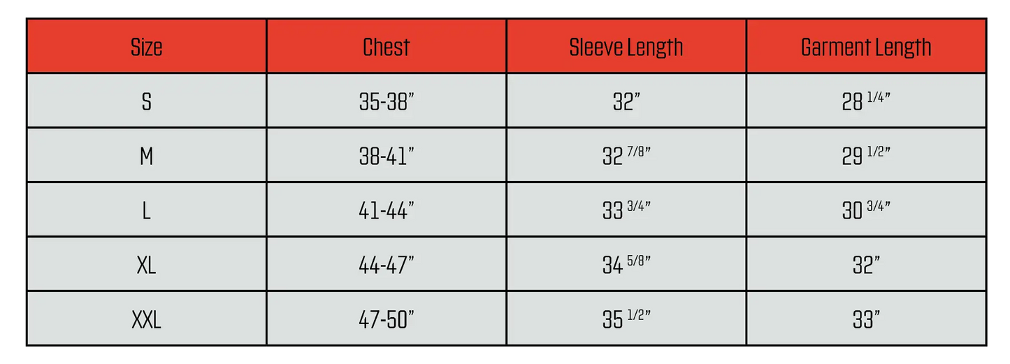 Size chart for Topps Homage 1981 Black Hoodie with chest and sleeve measurements