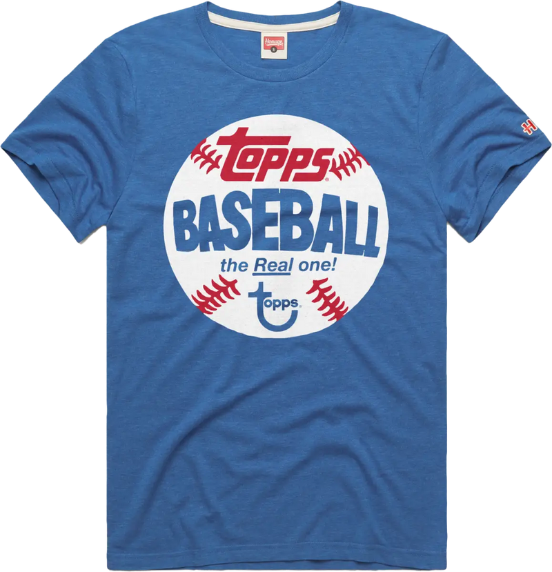 Homage Topps Baseball The Real One Blue Tee T-Shirt - Apparel