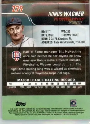 Honus Wagner - 2022 Stadium Club Chrome - #279 - Baseball - Baseball Card Single
