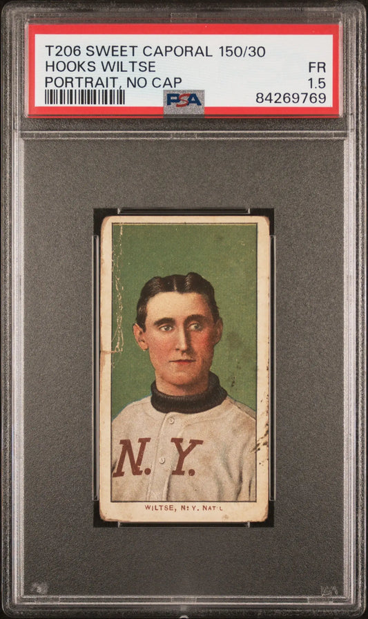 Hooks Wiltse 1909-11 T206 Sweet Caporal 150/30 Portrait No Cap PSA 1.5 Fair - Baseball Card Single