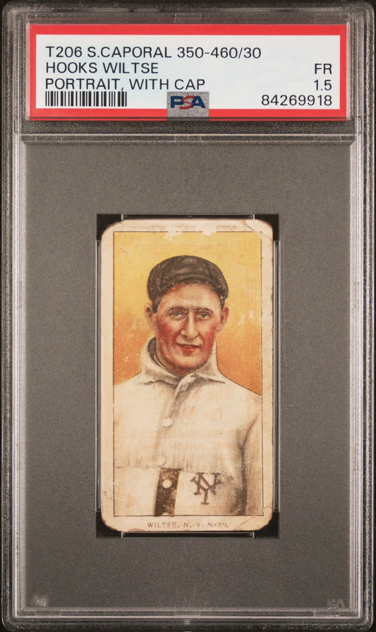 Hooks Wiltse 1909-11 T206 Sweet Caporal 350-460/30 Portrait With Cap PSA 1.5 Fair - Baseball Card Single