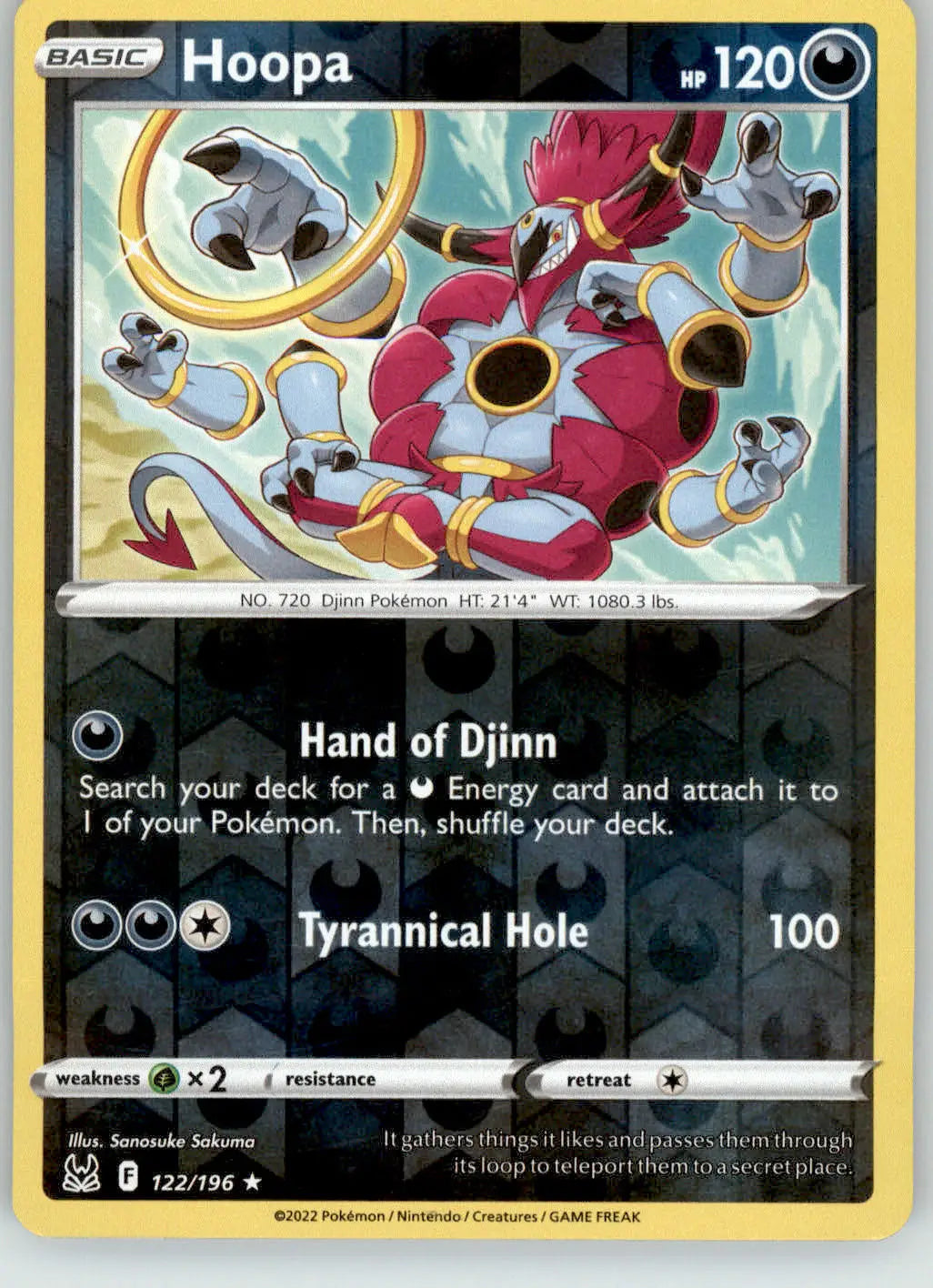 Hoopa - Lost Origin - 122/196 - Reverse Holo LP Pokemon - Pokémon Card Single
