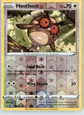 Hoothoot - SWSH01: Sword & Shield Base Set - 143/202 - Reverse Holo LP - Pokémon Card Single