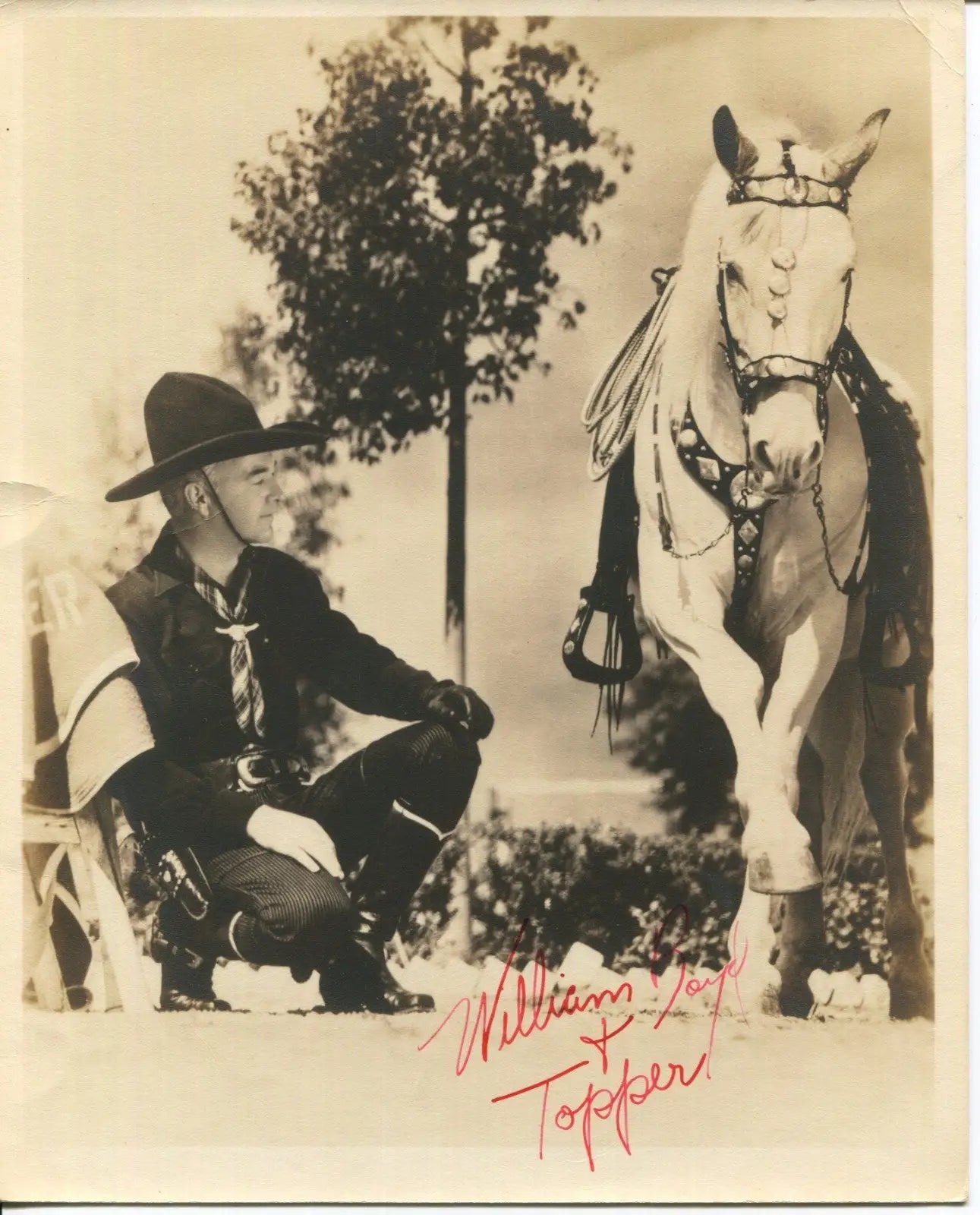 Hopalong Cassidy William Boyd Signed 8x10 Photo Topper – Vintage B&W Auto - Entertainment Memorabilia