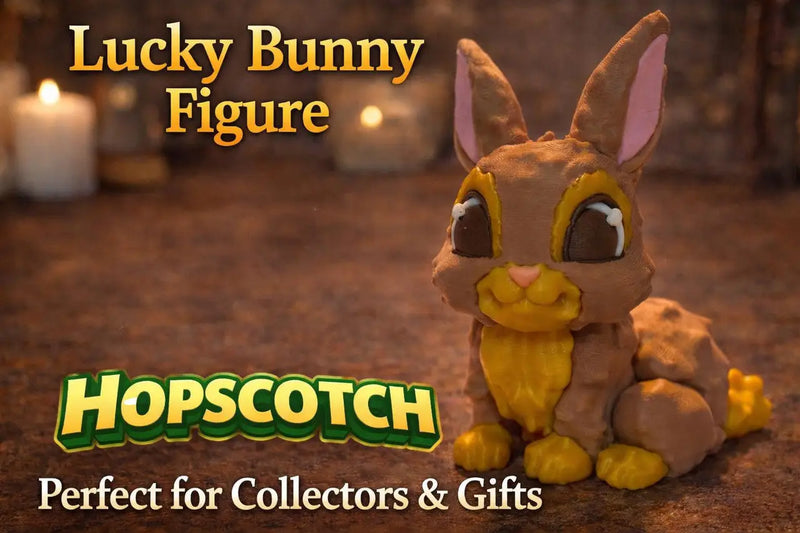 Hopscotch Bunny Figure Cute 3D Printed Rabbit Collectible Articulated Bunny Toy - Collectibles
