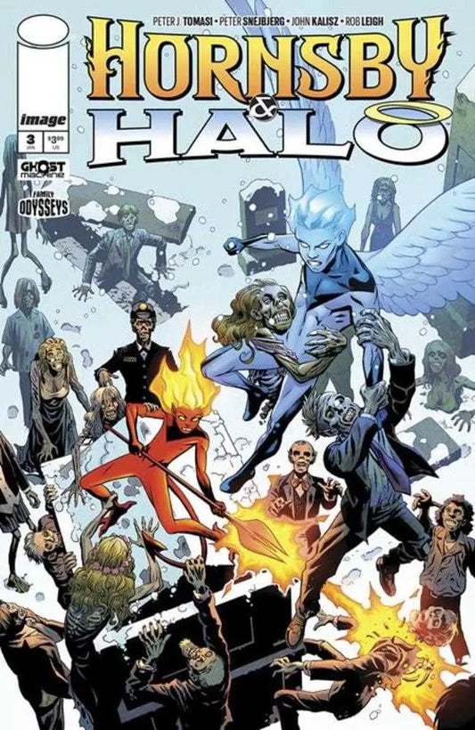 Comic book cover by Peter Snejbjerg and John Kalisz for Hornsby & Halo #3