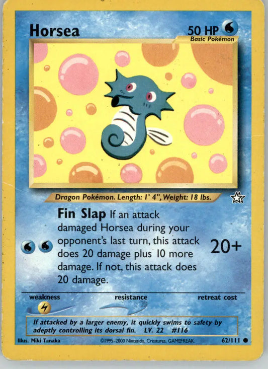 Horsea - Neo Genesis - 62/111 - Unlimited HP Pokemon - Pokémon Card Single