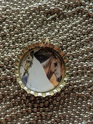 Horses Bottle cap pendant adjustable ball and chain necklace - Apparel