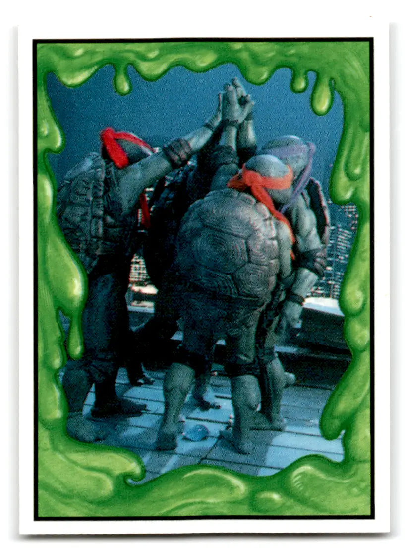 Teenage Mutant Ninja Turtles high-five card from Hostess Teenage Mutant Ninja Turtles II The Secret Of The Ooze lot