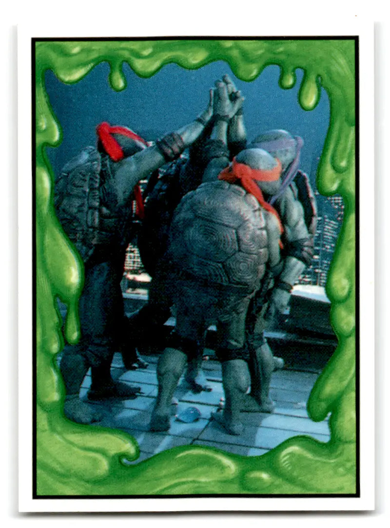 Teenage Mutant Ninja Turtles high-five card from Hostess Teenage Mutant Ninja Turtles II The Secret Of The Ooze lot