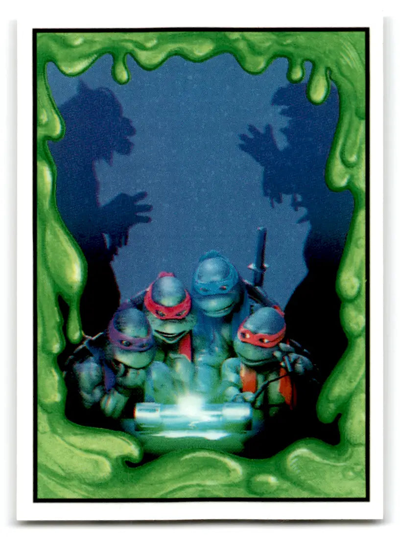 Teenage Mutant Ninja Turtles around glowing object in Hostess Ninja Turtles card lot
