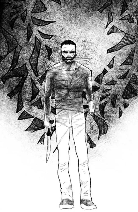 Eerie skeletal figure in white outfit featured in House Of Slaughter #11 variant trading card
