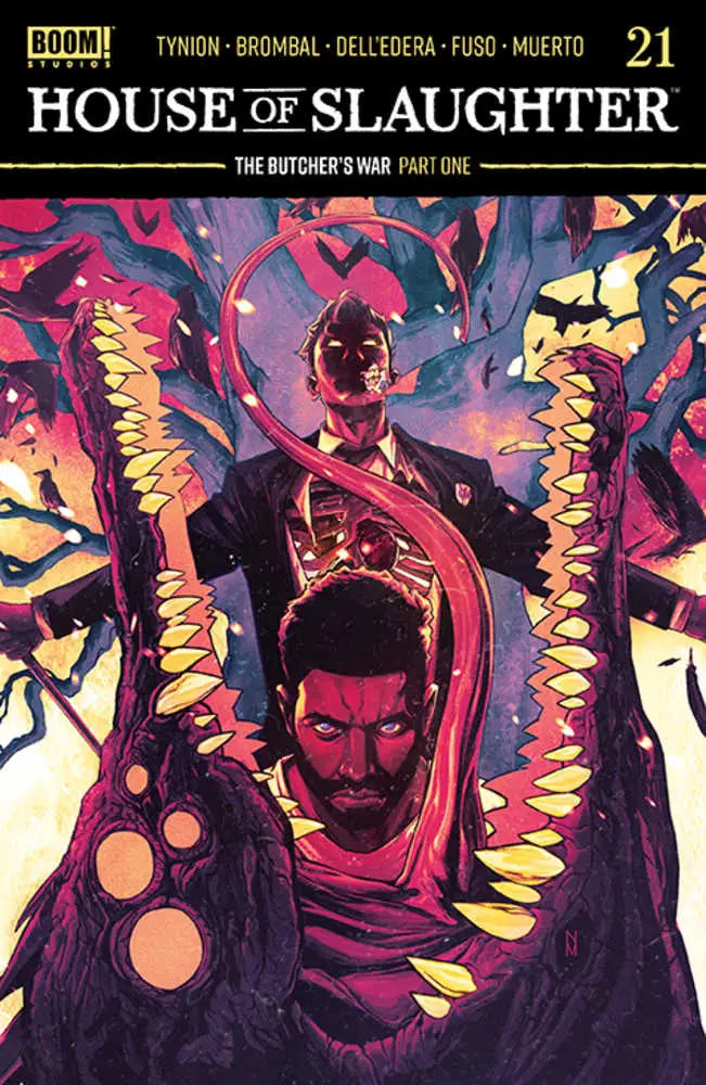 Comic book cover for House of Slaughter #21 with red figure on purple background