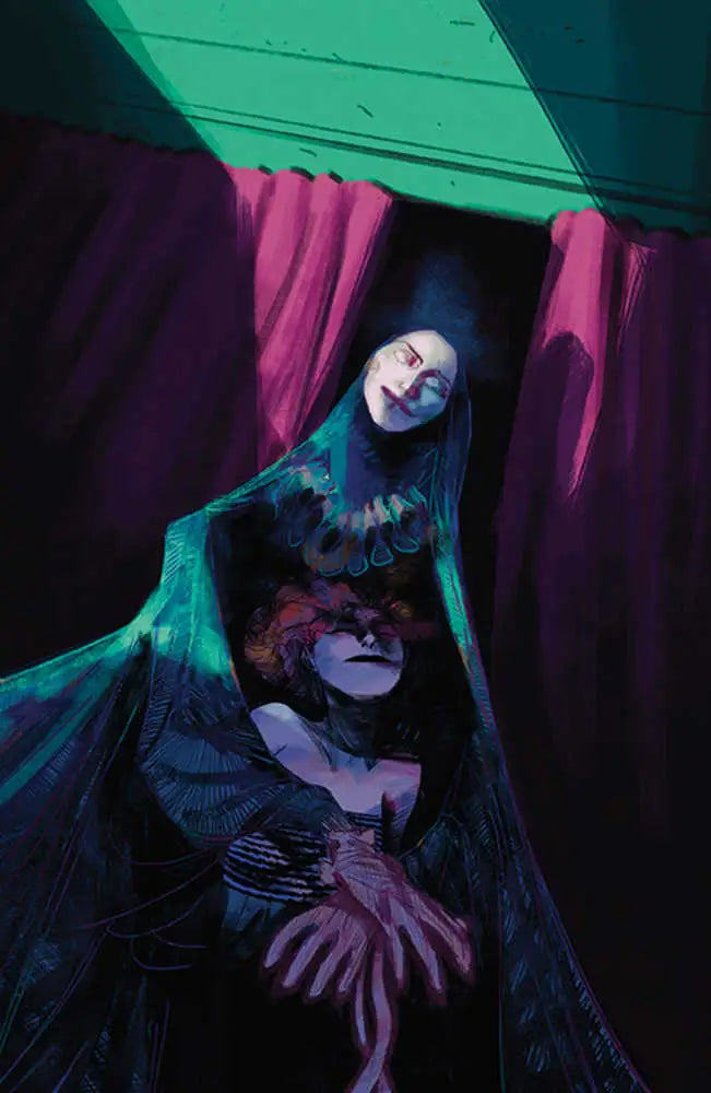 Haunting clown figure in dramatic light on House Of Slaughter #23 Cover G trading cards