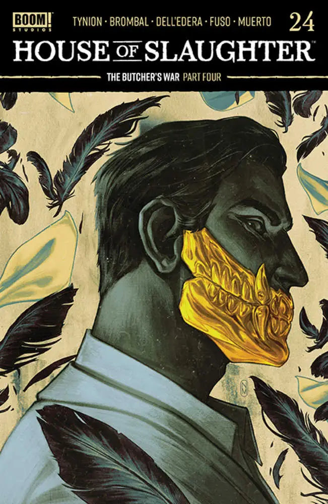 Comic book cover for House of Slaughter #24 features a dark figure with a golden mask