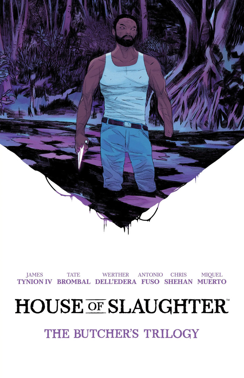 Comic book cover featuring a man with a knife in dark water for House Of Slaughter Book One Deluxe Edition