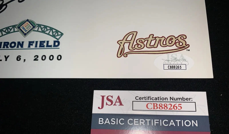 Houston Astros Craig Biggio Jeff Bagwell Kroger Enron Signed Auto 8x10 Litho JSA - Sports Memorabilia