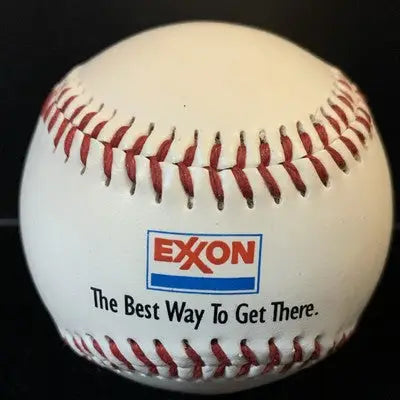 White baseball with red stitching from Houston Astros Jackie Robinson 50 Yrs Commemorative Baseball Exxon 1997