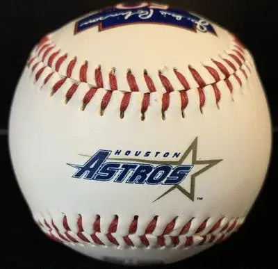 Autographed Houston Astros commemorative baseball from Jackie Robinson 50th Anniversary 1997