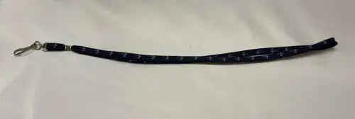 Navy blue Houston Astros MLB lanyard with silver clip featuring open star design