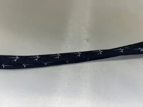 Dark blue shoelace with white stars on Houston Astros MLB lanyard featuring open star design