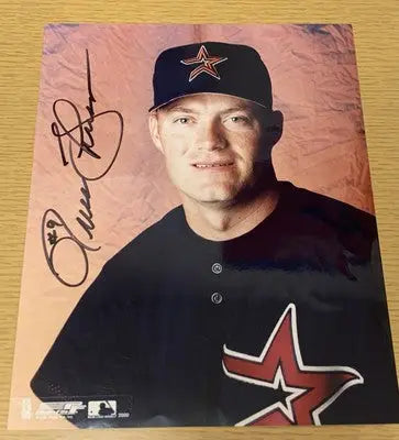 Autographed Houston Astros baseball photos featuring Chris Holt and Russ Johnson