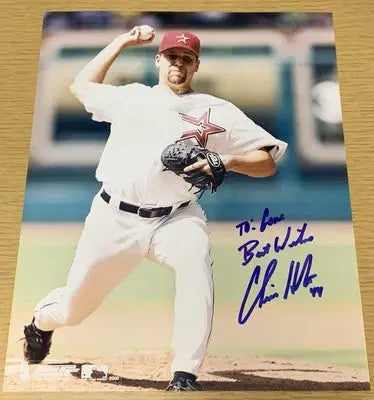 Autographed Houston Astros baseball player photograph featuring Chris Holt and Russ Johnson