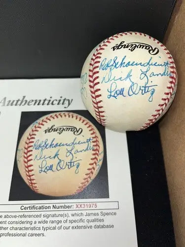 Houston Buffs Reunion Signed Ball AUTO VINEGAR BEND MIZELL RED SCHOENDIENST JSA - Sports Memorabilia