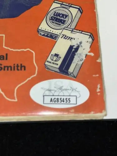 Vintage cigarette advertisement featuring Hal Smith and Ken Johnson in Houston Colt 45’s Program