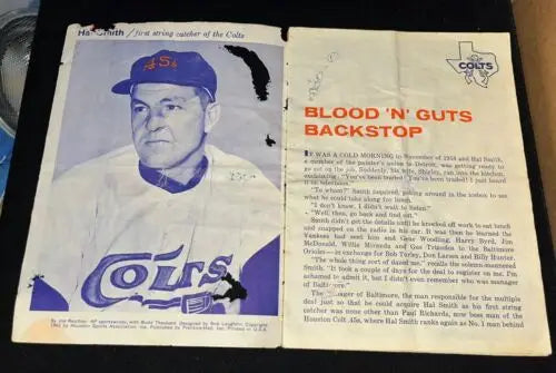 Vintage Houston Colt 45’s program featuring autographs by Ken Johnson and Hal Smith