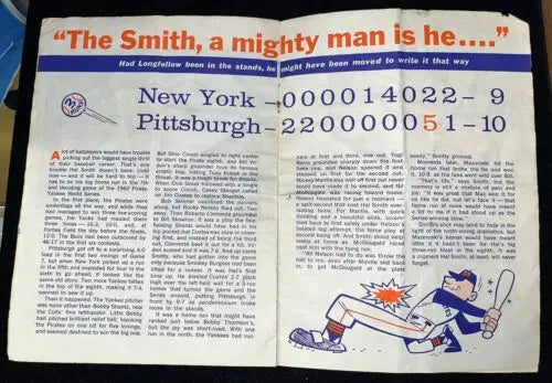 Vintage baseball newspaper clipping featuring Ken Johnson and Hal Smith from Houston Colt 45’s