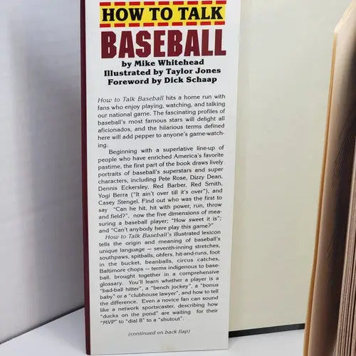 Book titled How to Talk Baseball by Whiteford Mike with illustrated guide to baseball language and history