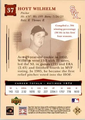 Hoyt Wilhelm - 2004 Upper Deck Sweet Spot Classic - #37 - Baseball - Baseball Card Single