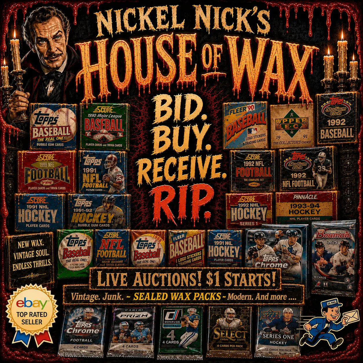 HUGE 150-card Football Card Collection! - In Vintage Sealed Packs. Rip & repeat! - Football Card Box