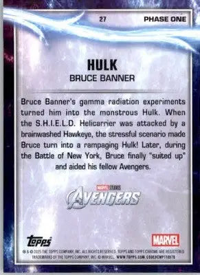 Hulk - 2025 Topps Chrome Marvel Studios - #27 - Non_sport - Non-Sports Card Single