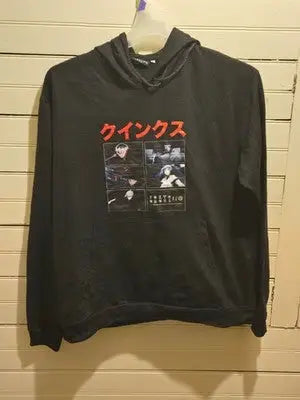 Human Tokyo Ghoul Hoodie Mens L Black Anime Graphic Pullover Kangaroo Pocket - Apparel