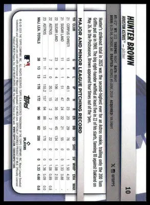 Hunter Brown 2024 Topps Big League #10 Houston Astros - Baseball Card Single