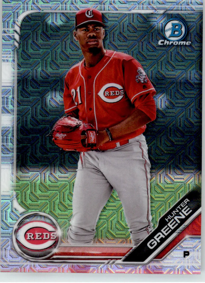 Hunter Greene - 2019 Bowman - #BCP-51 - Chrome Prospects Mojo Refractors - Baseball Card Single