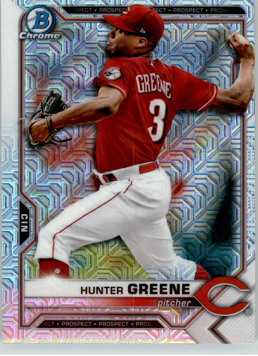 Hunter Greene - 2021 Bowman - #BCP-127 - Chrome Prospects Mojo Refractor